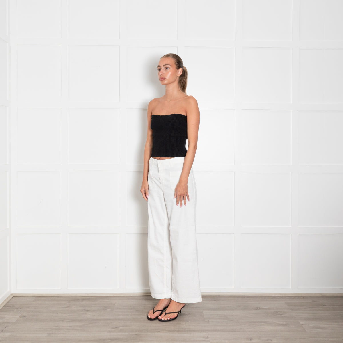 Five White Wide Leg Linen Trousers