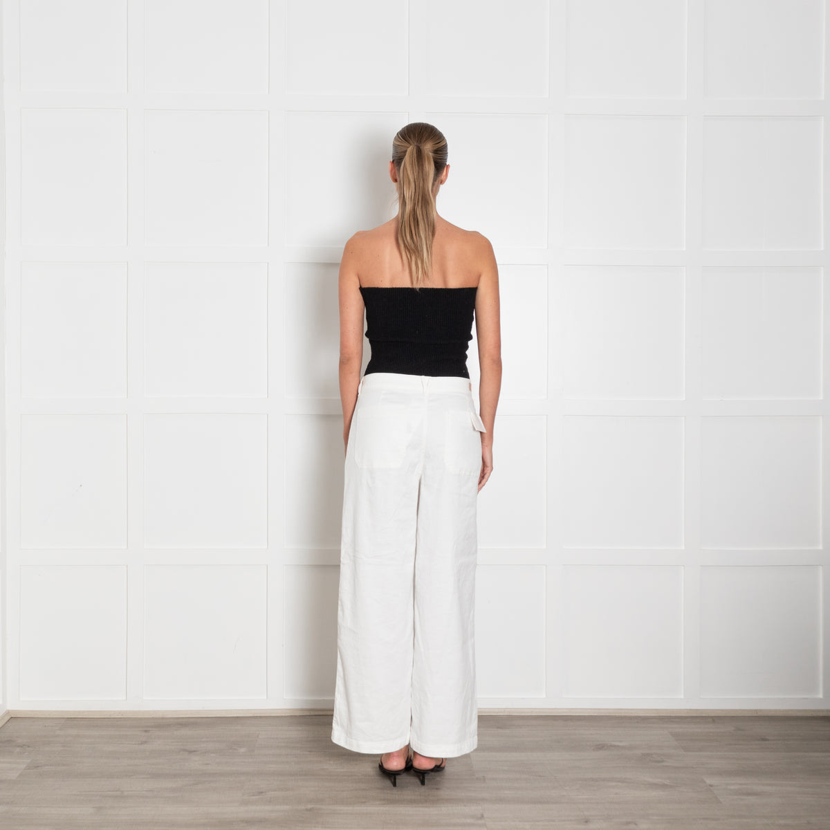 Five White Wide Leg Linen Trousers