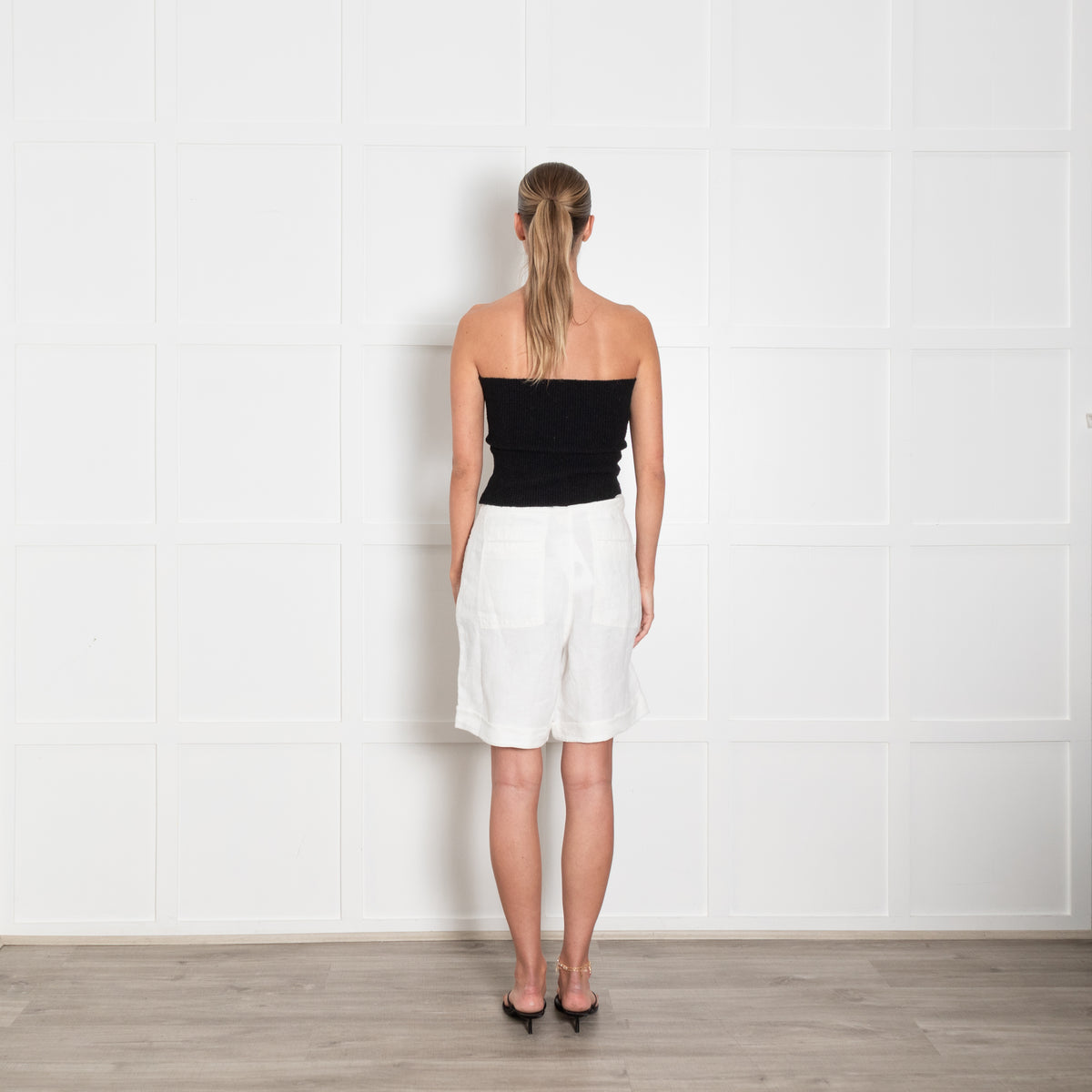 Poetry White Linen Shorts