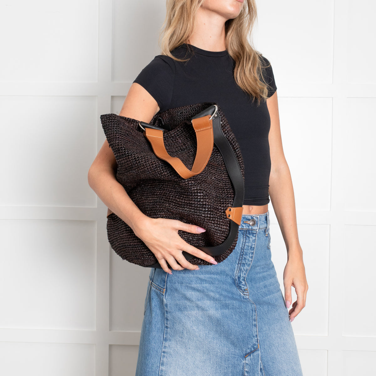 Isabel Marant Brown Raffia Bayia Bag