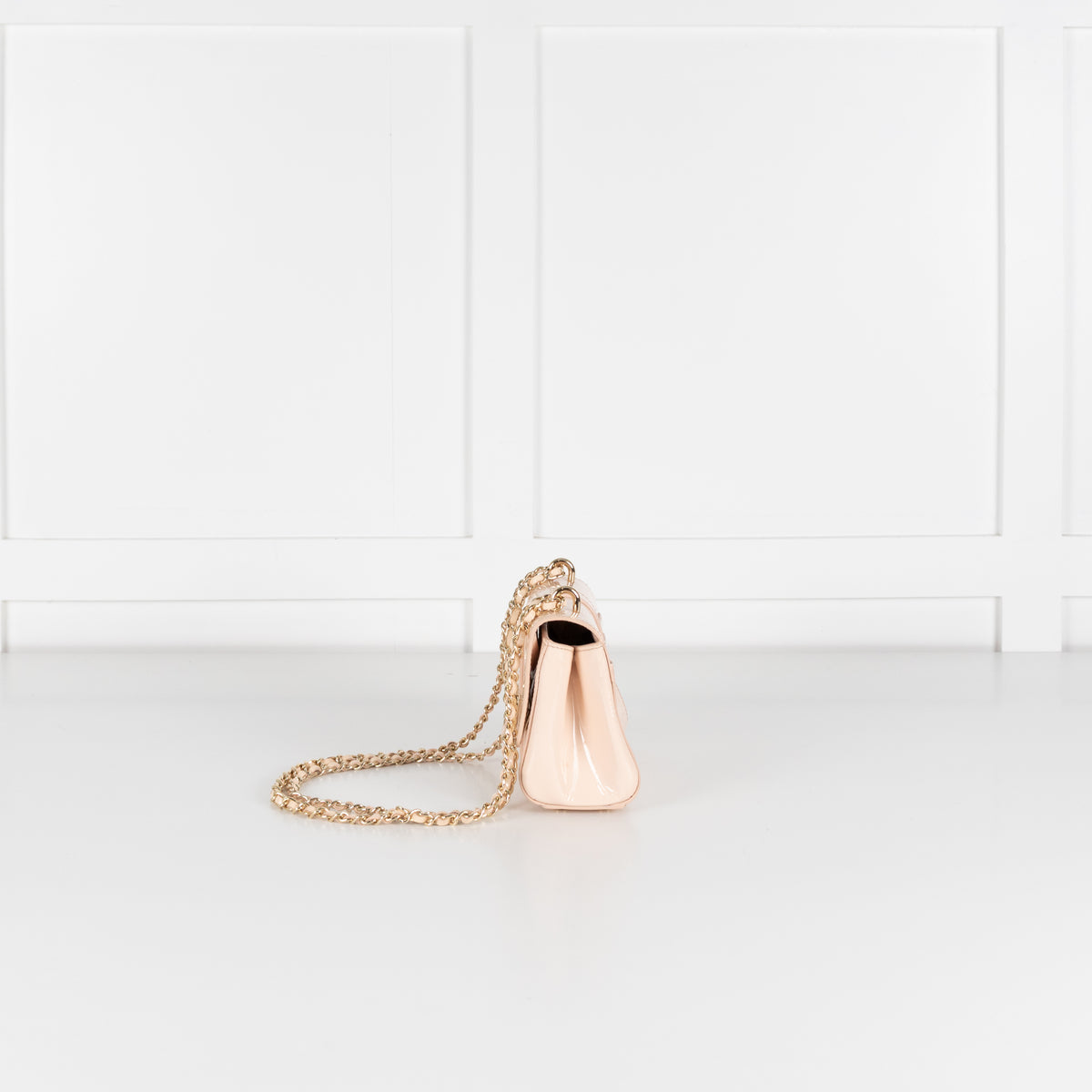 Aspinal of London Beige Patent Leather Lottie Bag