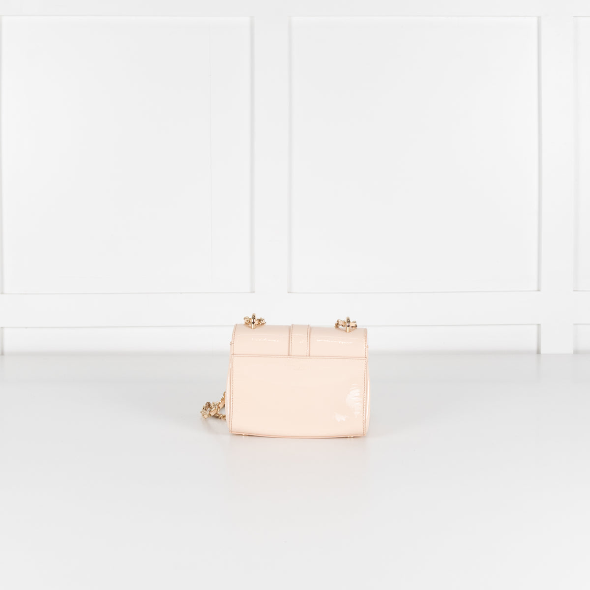 Aspinal of London Beige Patent Leather Lottie Bag