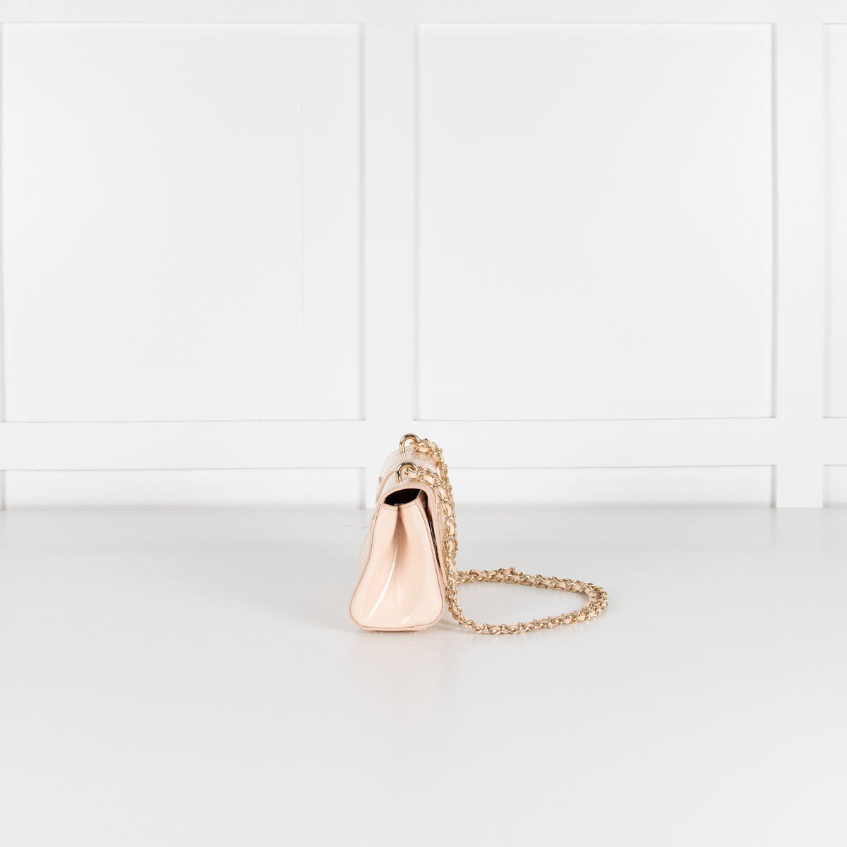 Aspinal of London Beige Patent Leather Lottie Bag