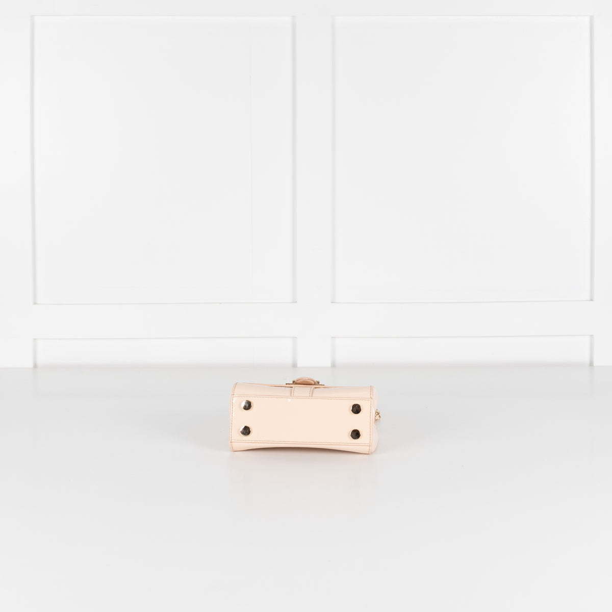 Aspinal of London Beige Patent Leather Lottie Bag