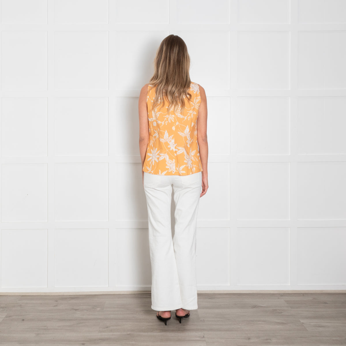 Dorothee Schumacher Shirred Bodice Yellow Floral Cotton Top