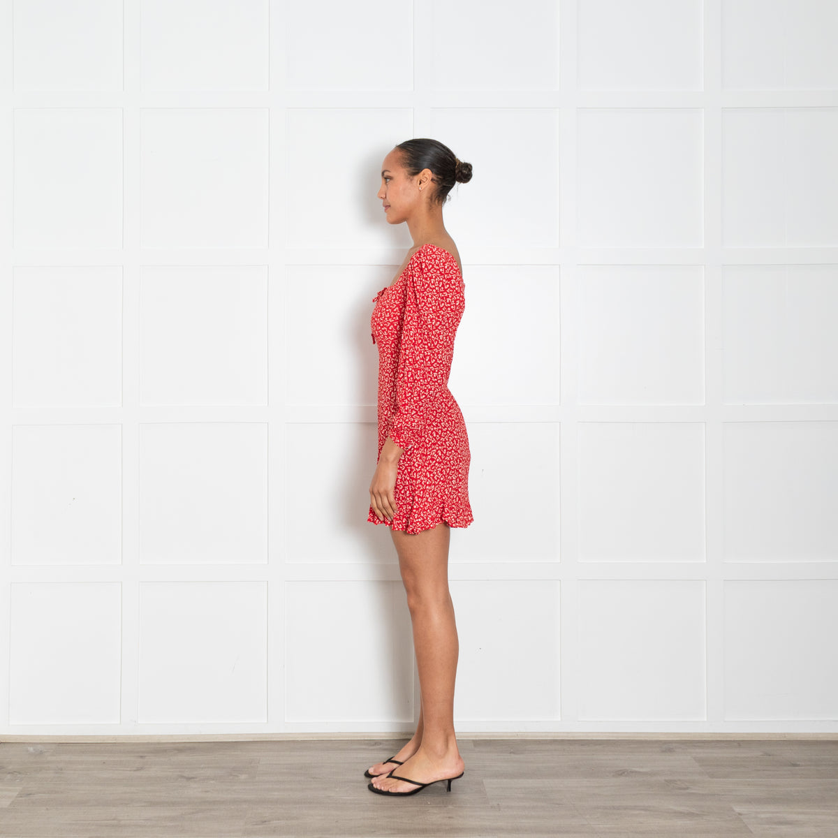 Faithfull The Brand Red & White Floral Mini Dress