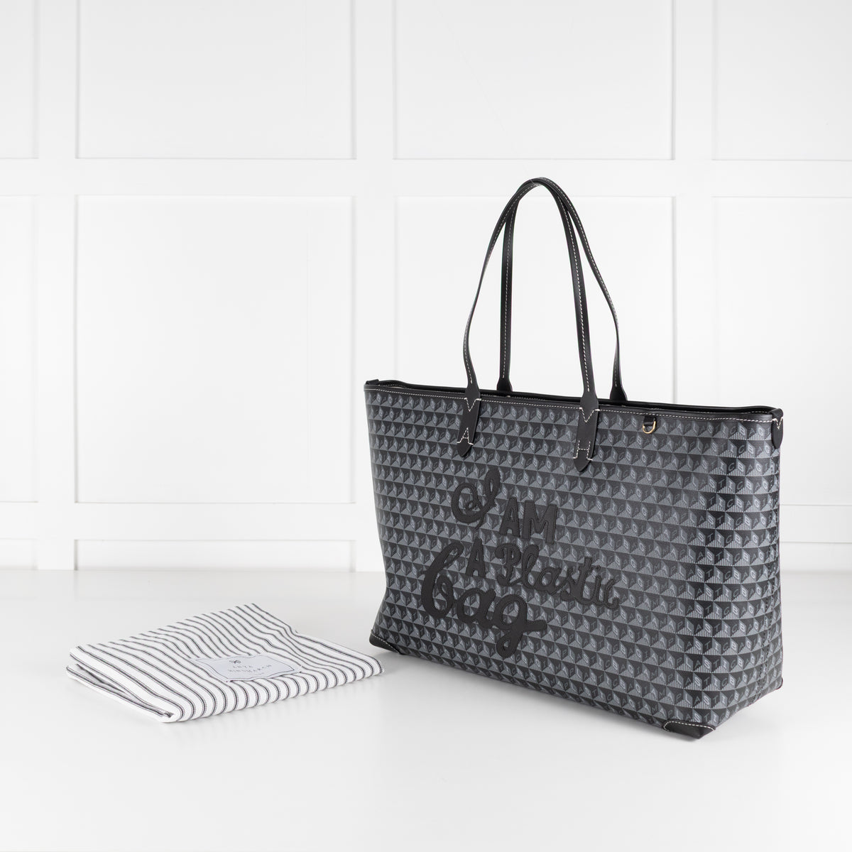 Anya Hindmarch Black Large I am a Plastic Bag Recycled Bag