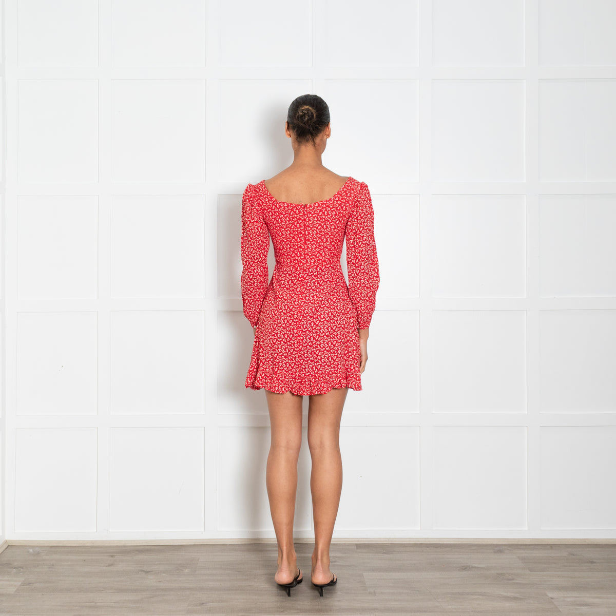 Faithfull The Brand Red & White Floral Mini Dress