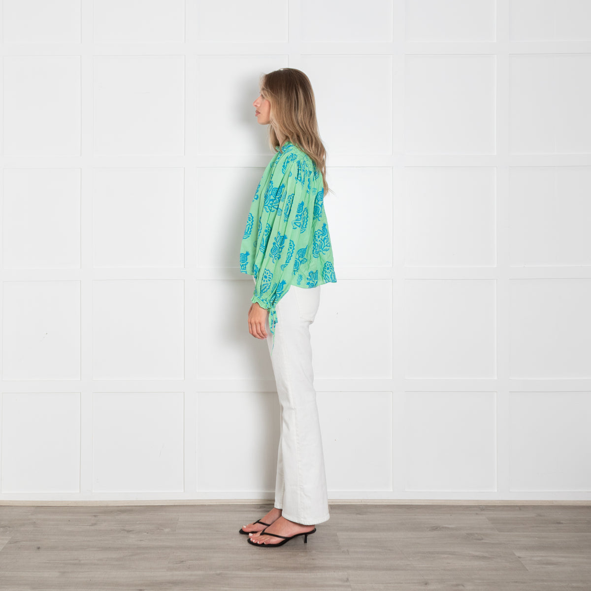 Rhode Green And Blue Print Top