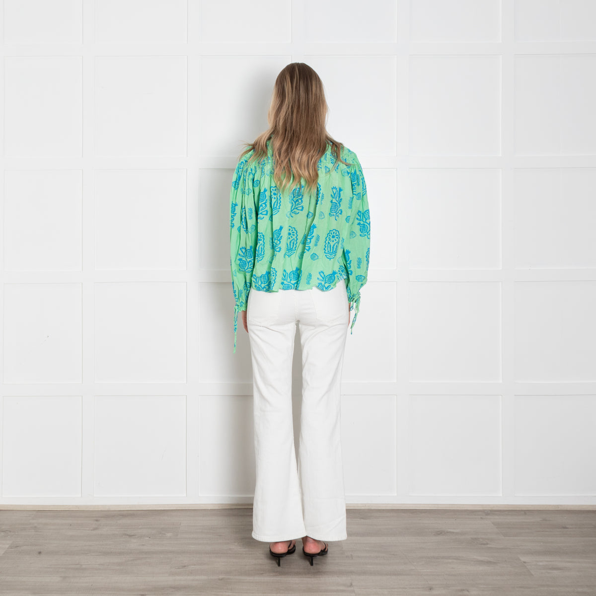 Rhode Green And Blue Print Top