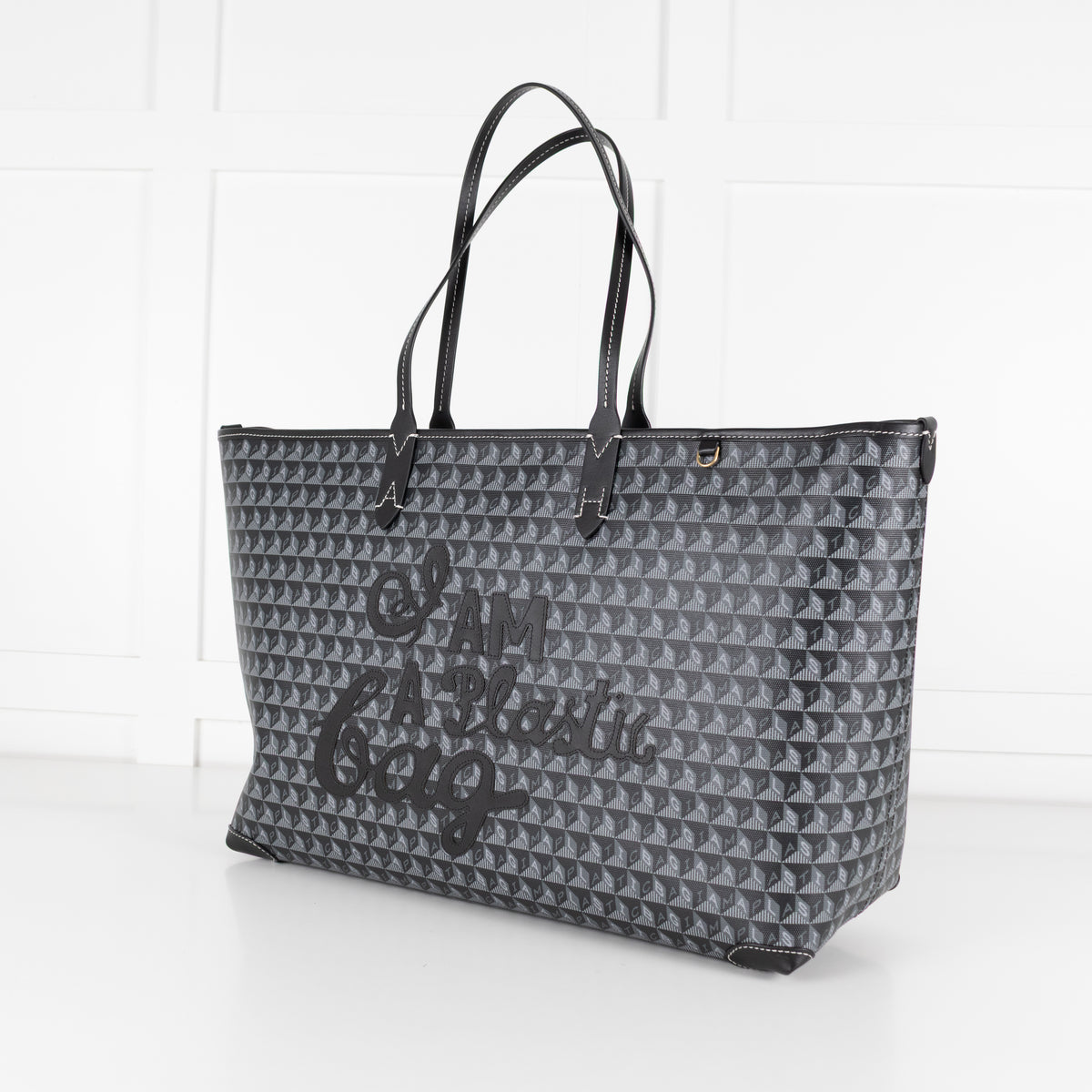 Anya Hindmarch Black Large I am a Plastic Bag Recycled Bag