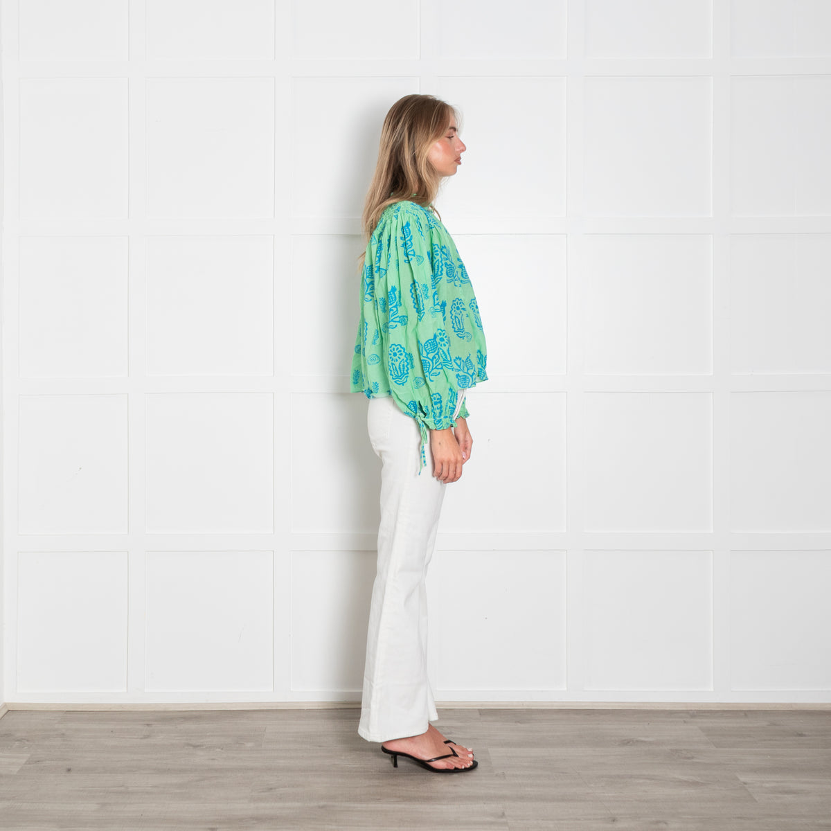 Rhode Green And Blue Print Top