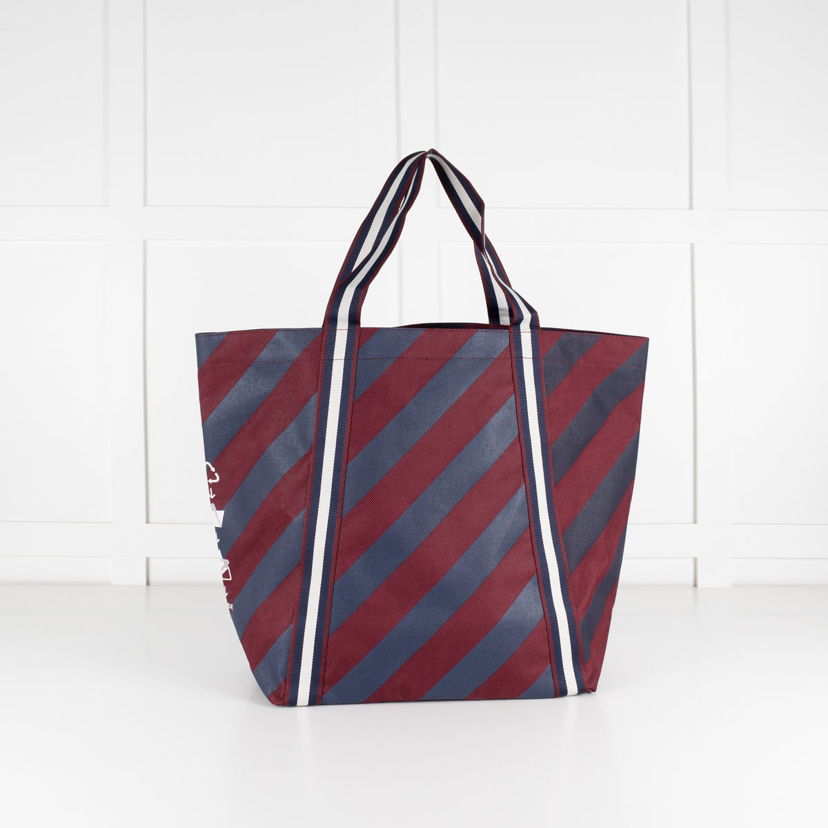 Anya Hindmarch Universal (Tuck Shop) Large Stripe Burgundy Blue Tote