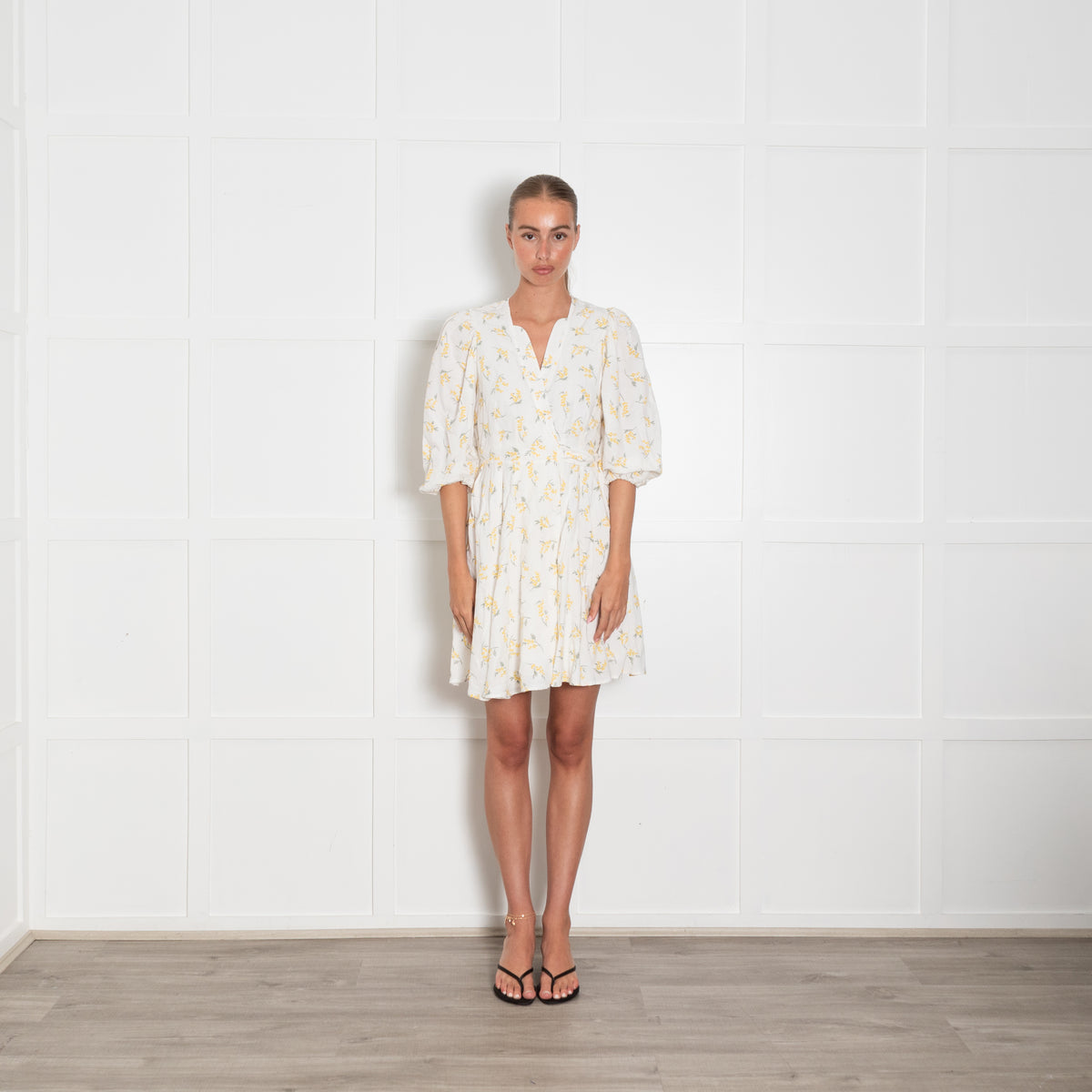 Claudie Pierlot Yellow Floral Wrap Dress
