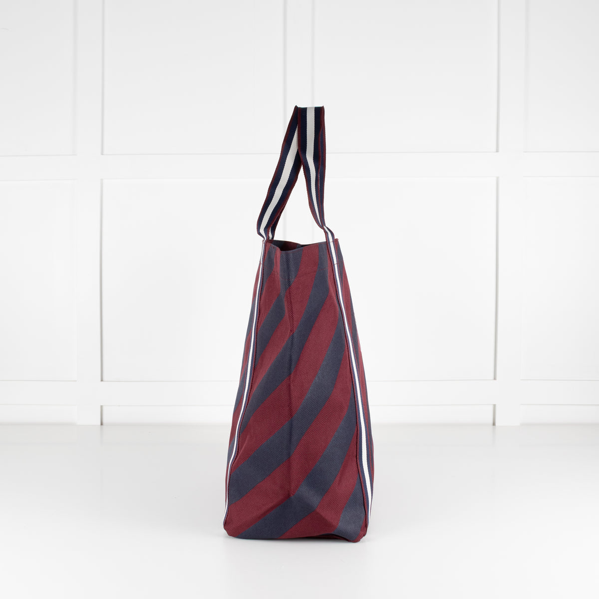 Anya Hindmarch Universal (Tuck Shop) Large Stripe Burgundy Blue Tote
