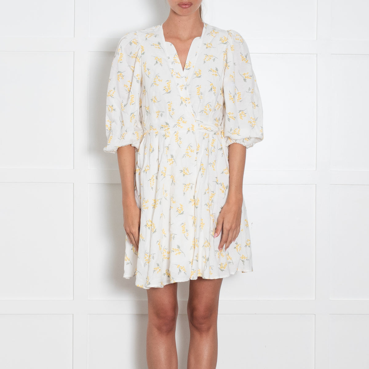 Claudie Pierlot Yellow Floral Wrap Dress