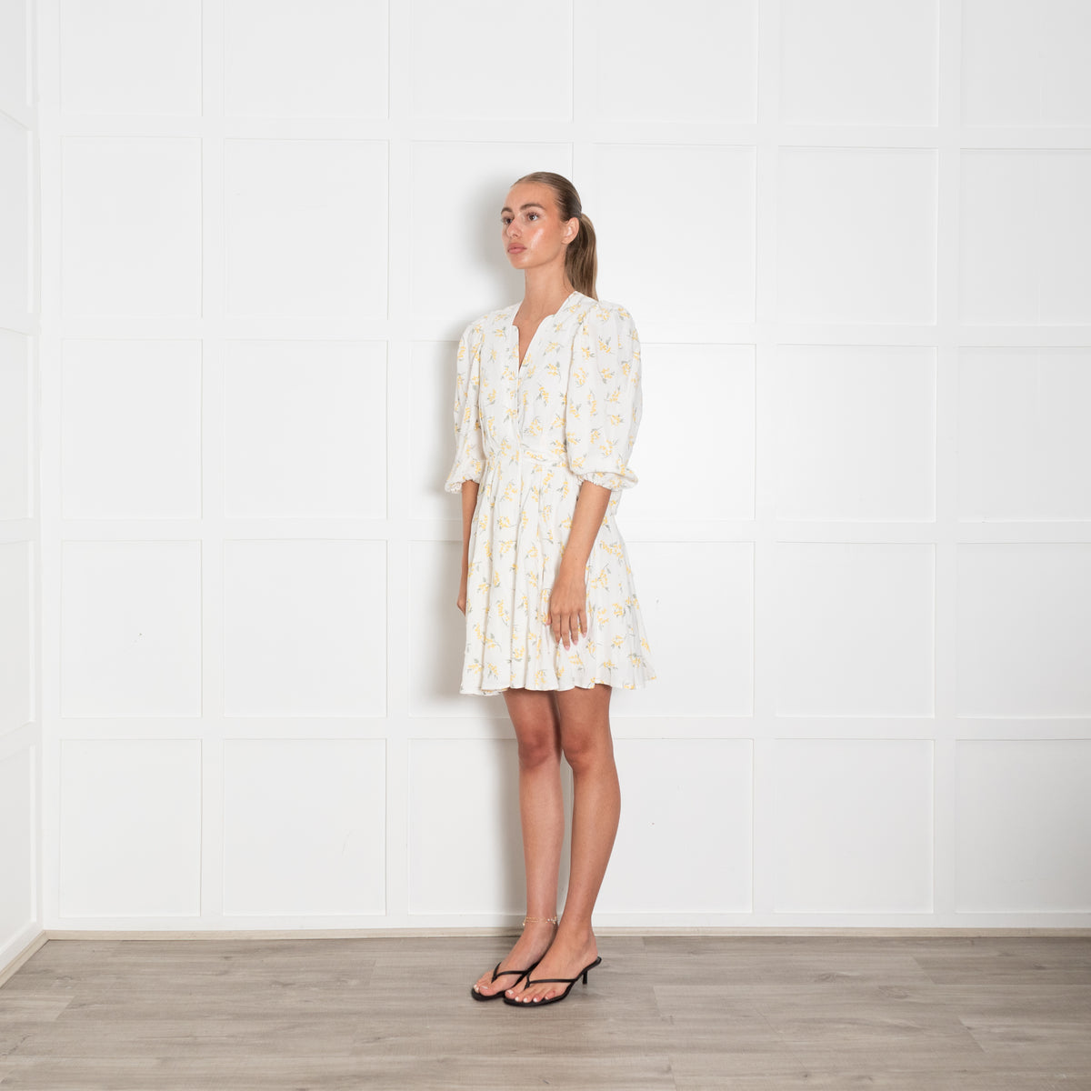 Claudie Pierlot Yellow Floral Wrap Dress