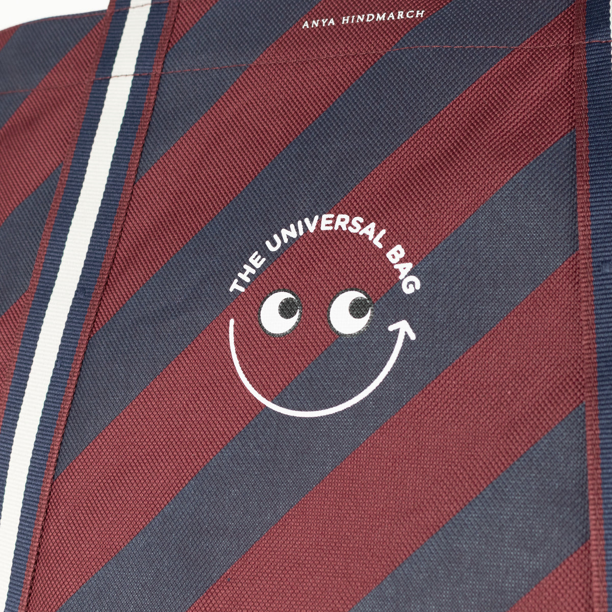 Anya Hindmarch Universal (Tuck Shop) Large Stripe Burgundy Blue Tote