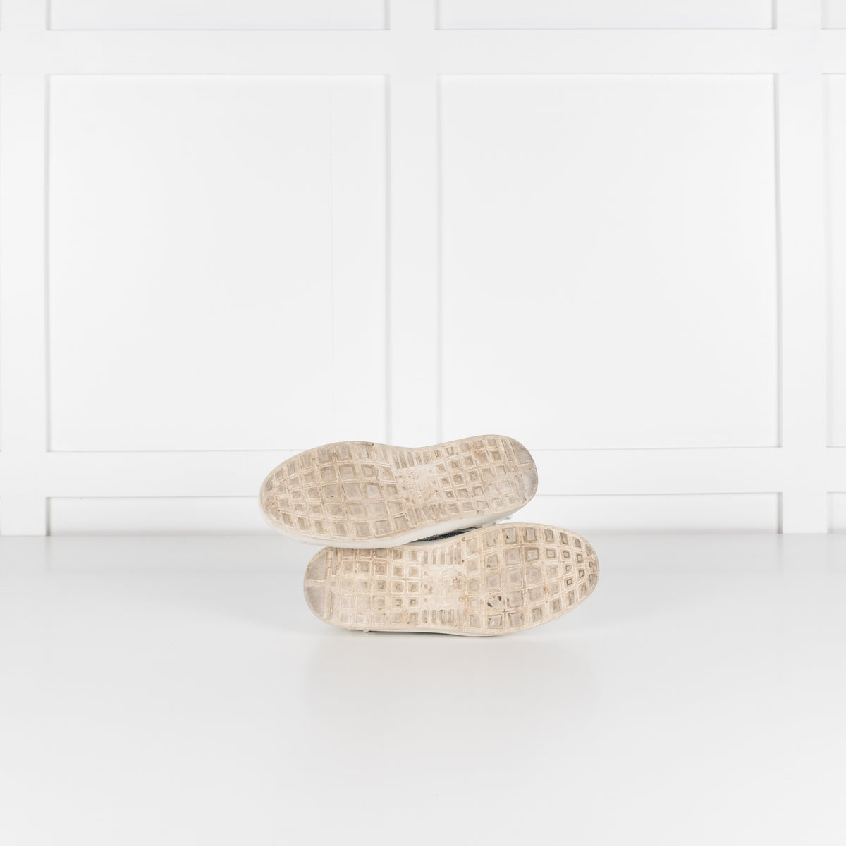 Valentino Garavani White Leather Silver Glitter Trainers