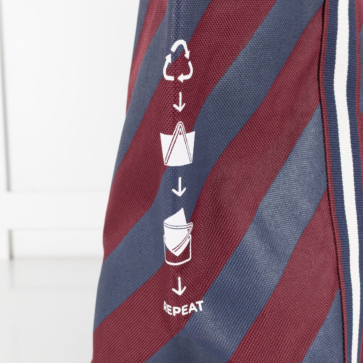 Anya Hindmarch Universal (Tuck Shop) Large Stripe Burgundy Blue Tote