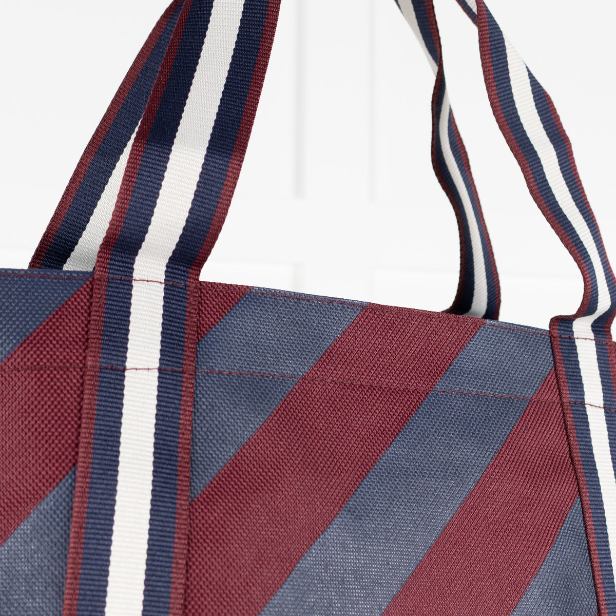 Anya Hindmarch Universal (Tuck Shop) Large Stripe Burgundy Blue Tote