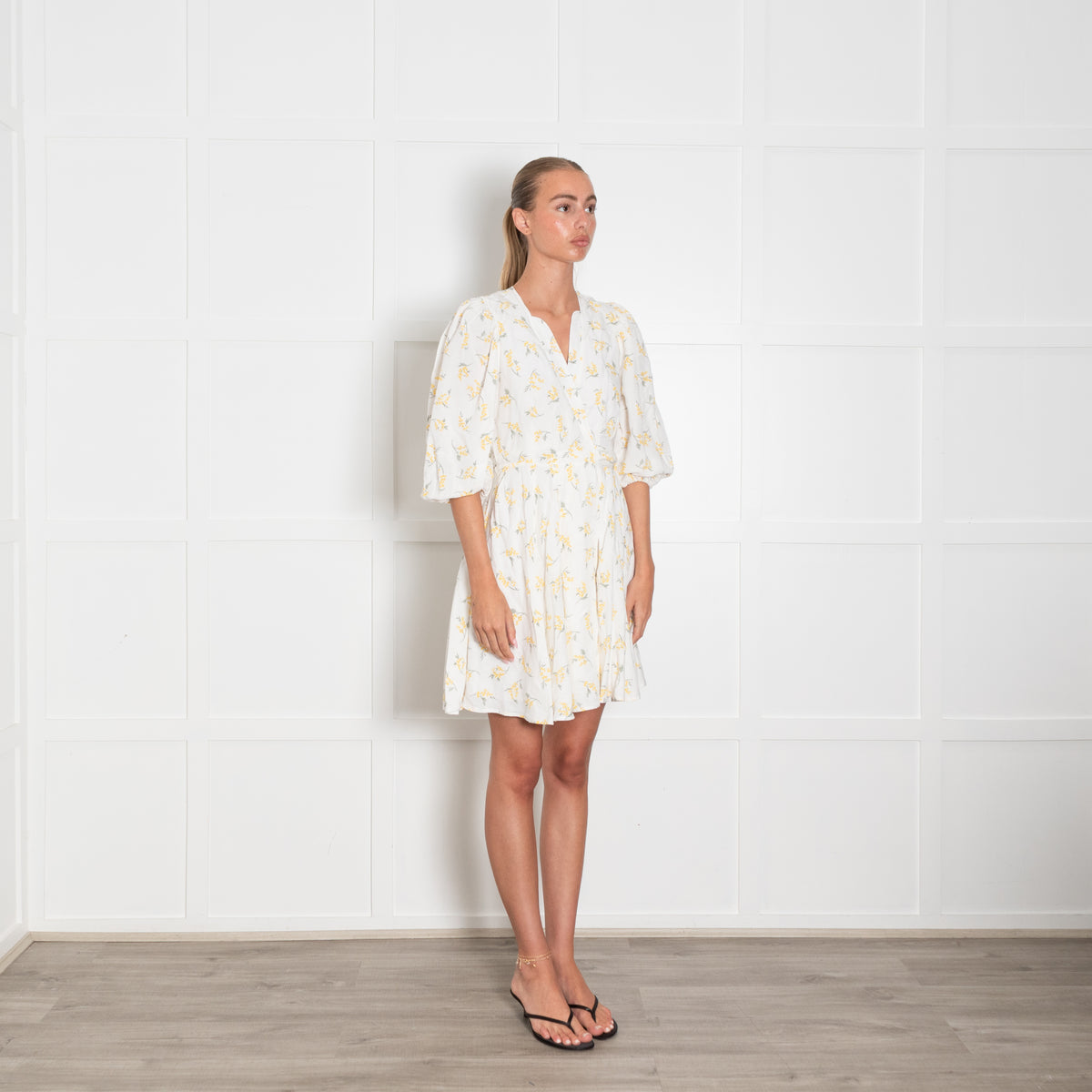 Claudie Pierlot Yellow Floral Wrap Dress