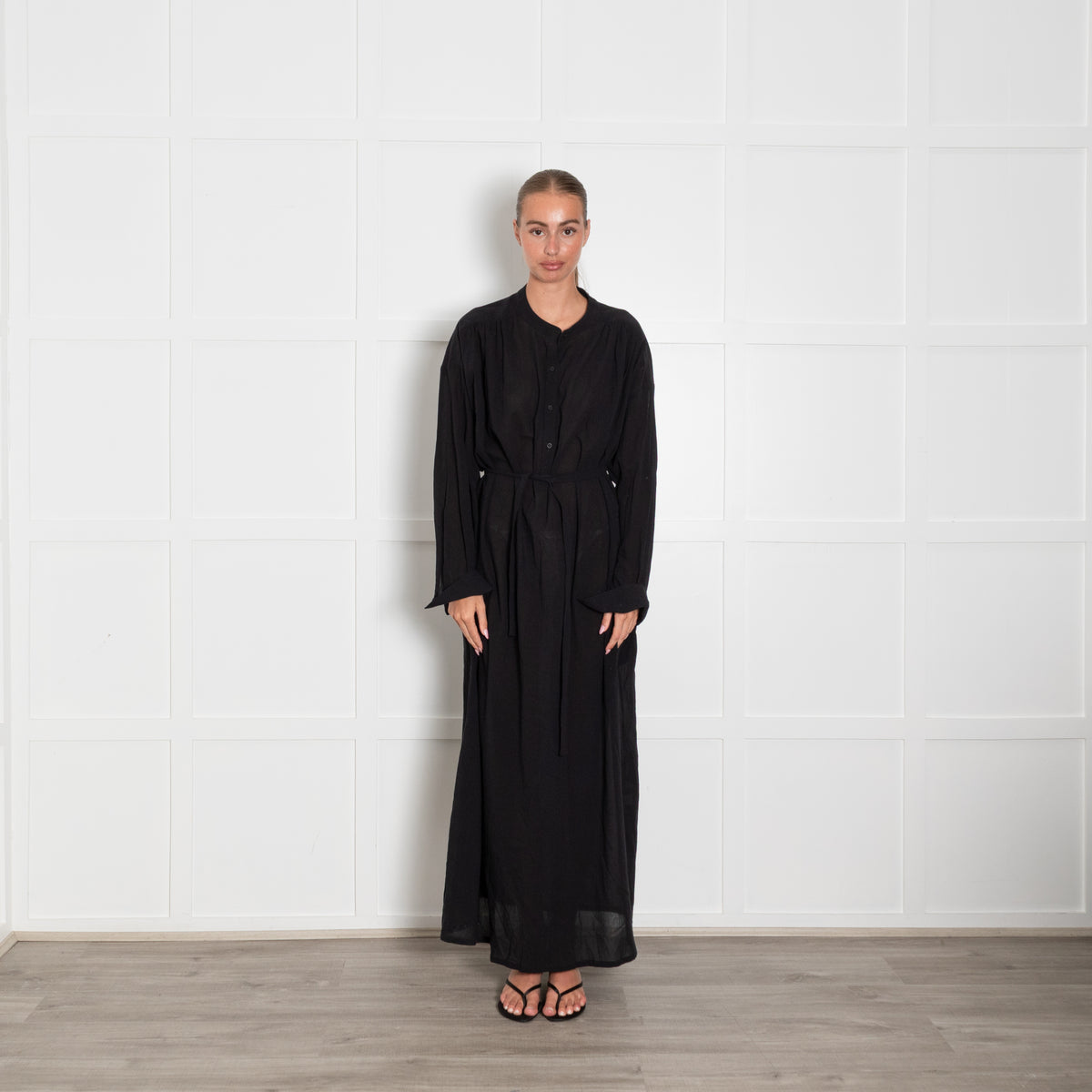 Raey Black Cotton Maxi Dress