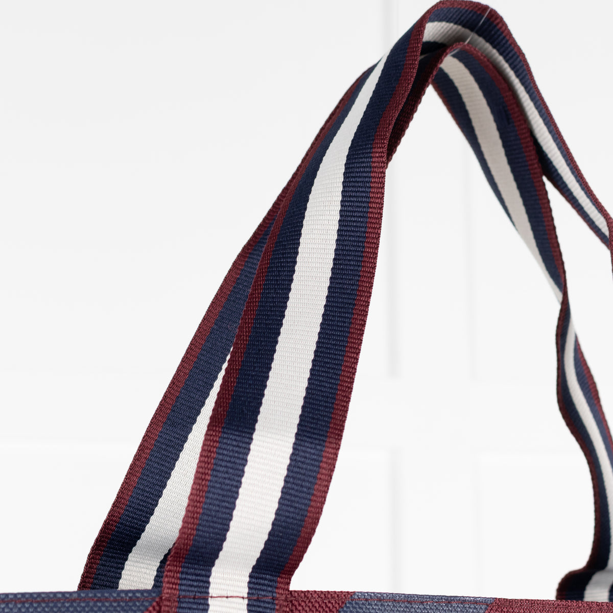 Anya Hindmarch Universal (Tuck Shop) Large Stripe Burgundy Blue Tote