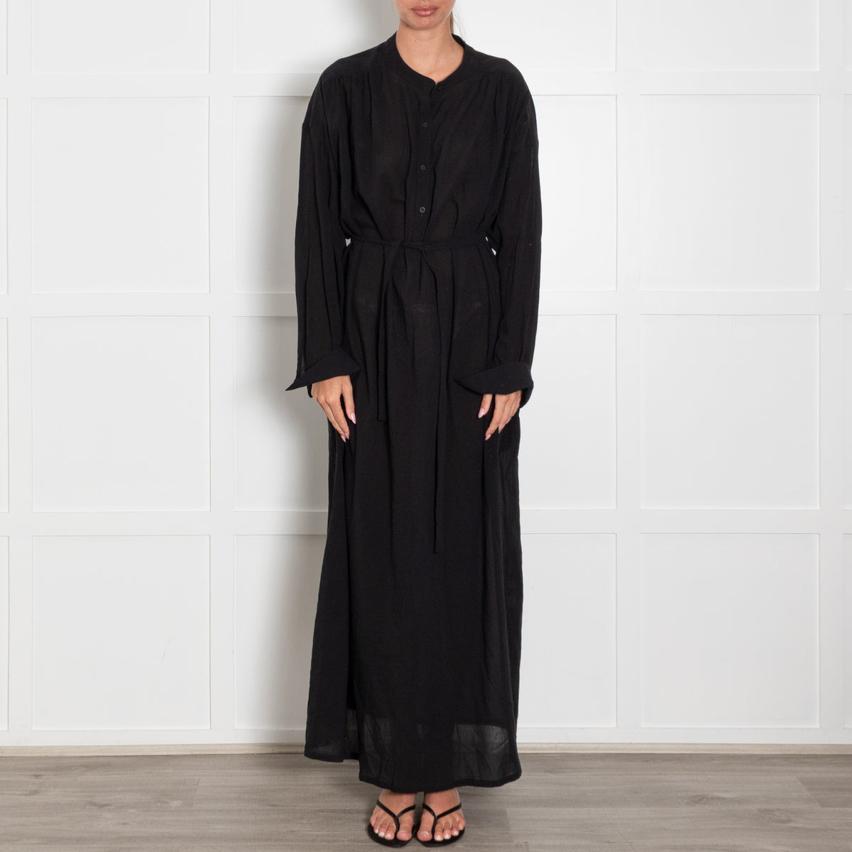 Raey Black Cotton Maxi Dress