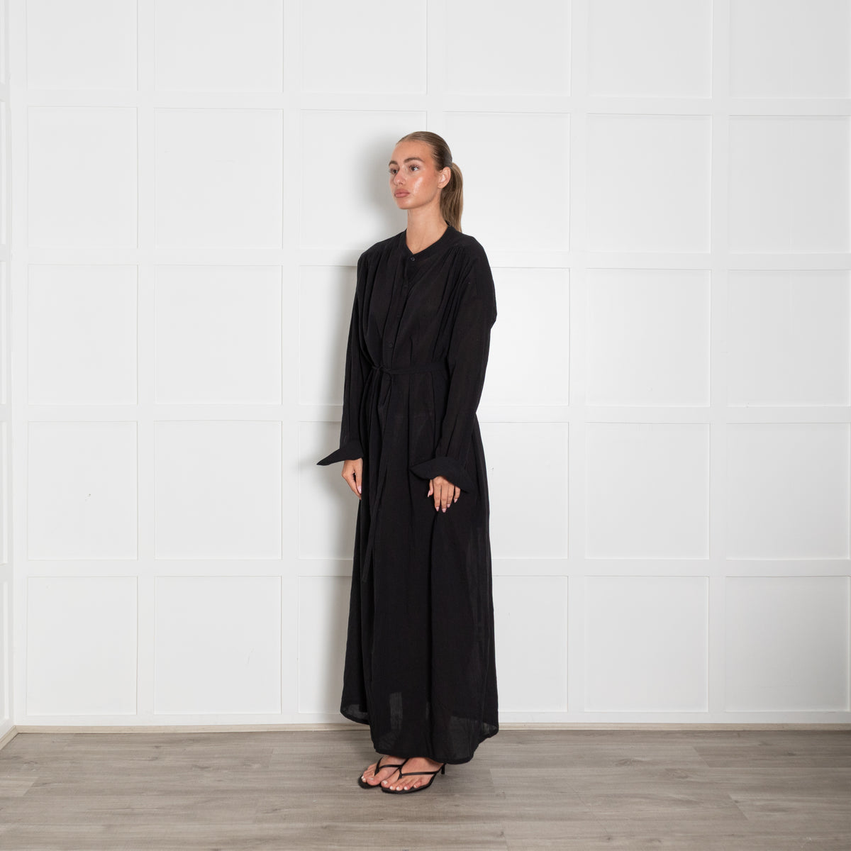 Raey Black Cotton Maxi Dress