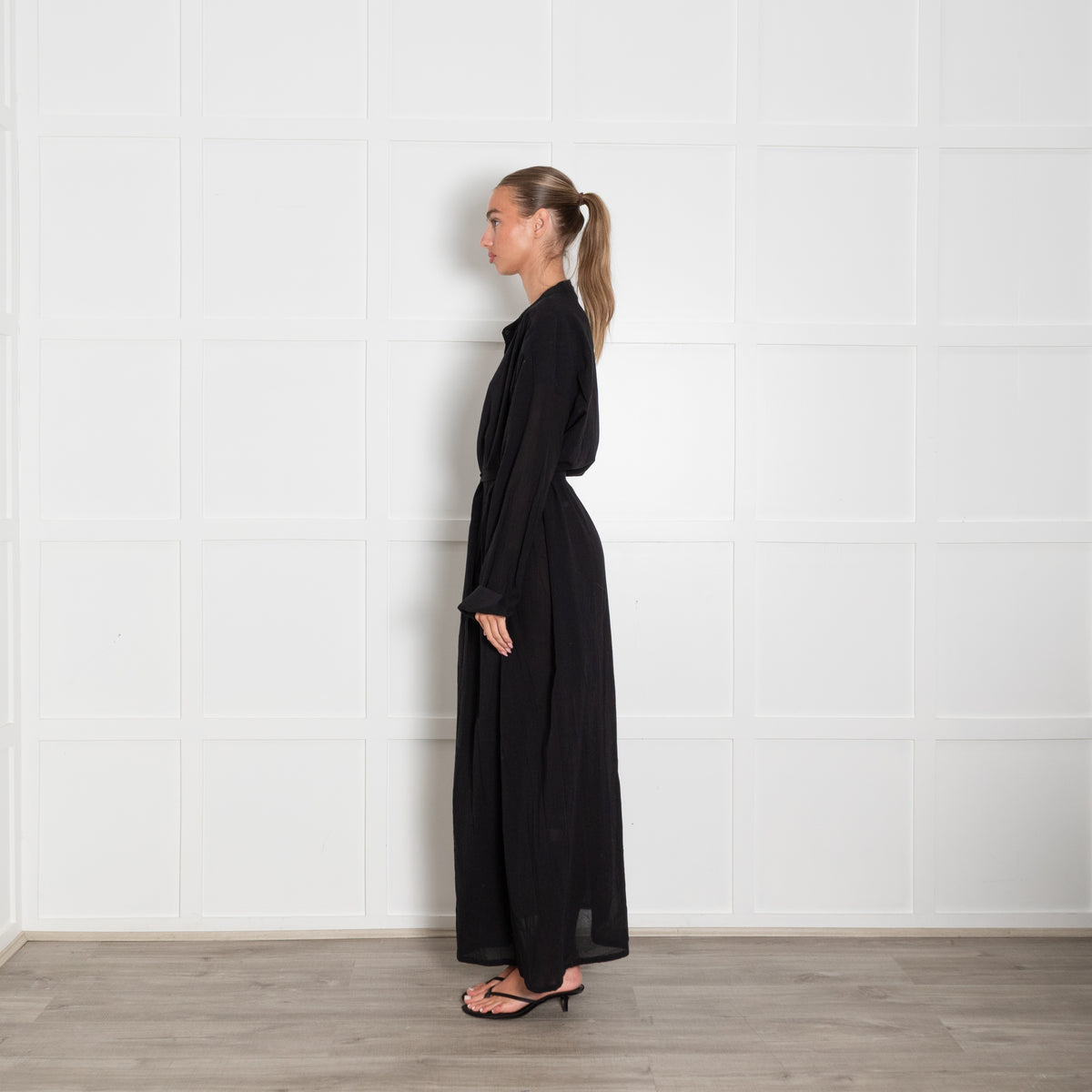 Raey Black Cotton Maxi Dress