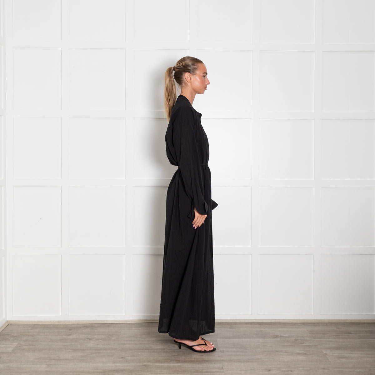 Raey Black Cotton Maxi Dress