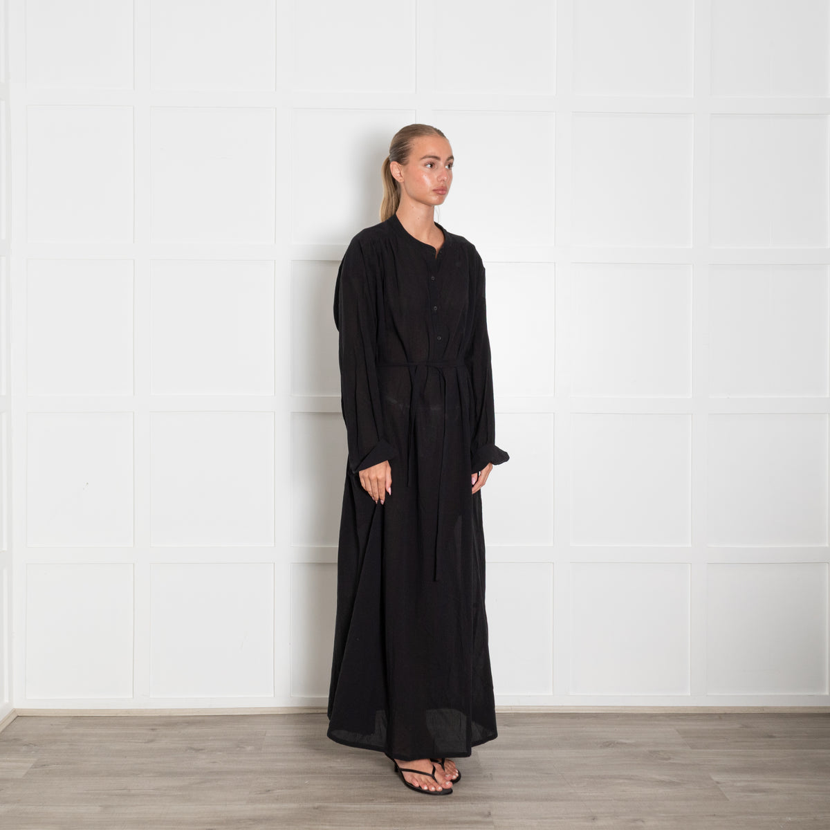 Raey Black Cotton Maxi Dress