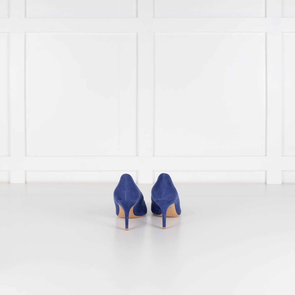 Salvatore Ferragamo Blue Suede Pointed Court Shoe