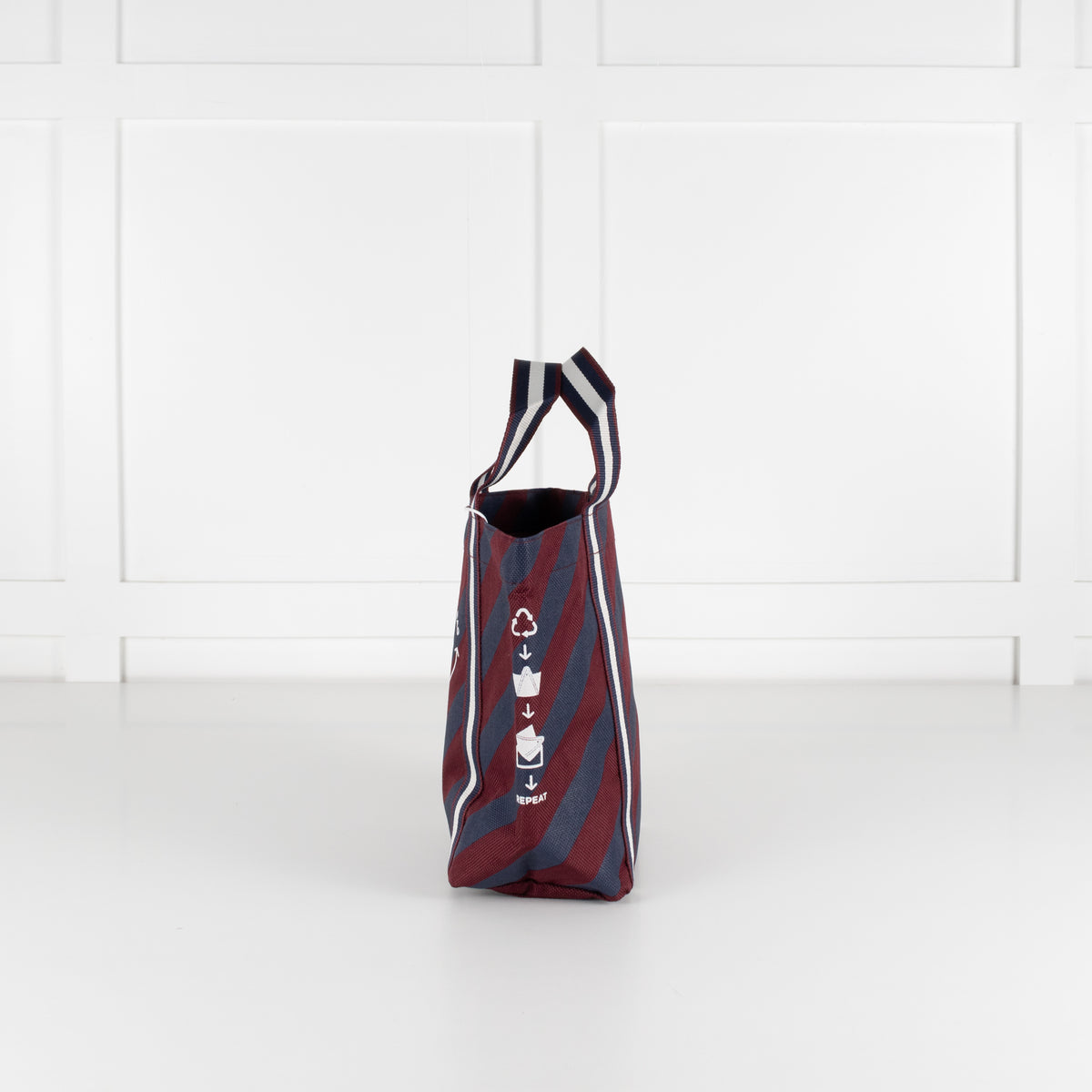 Anya Hindmarch Universal Mini Burgundy & Blue Stripe Bag