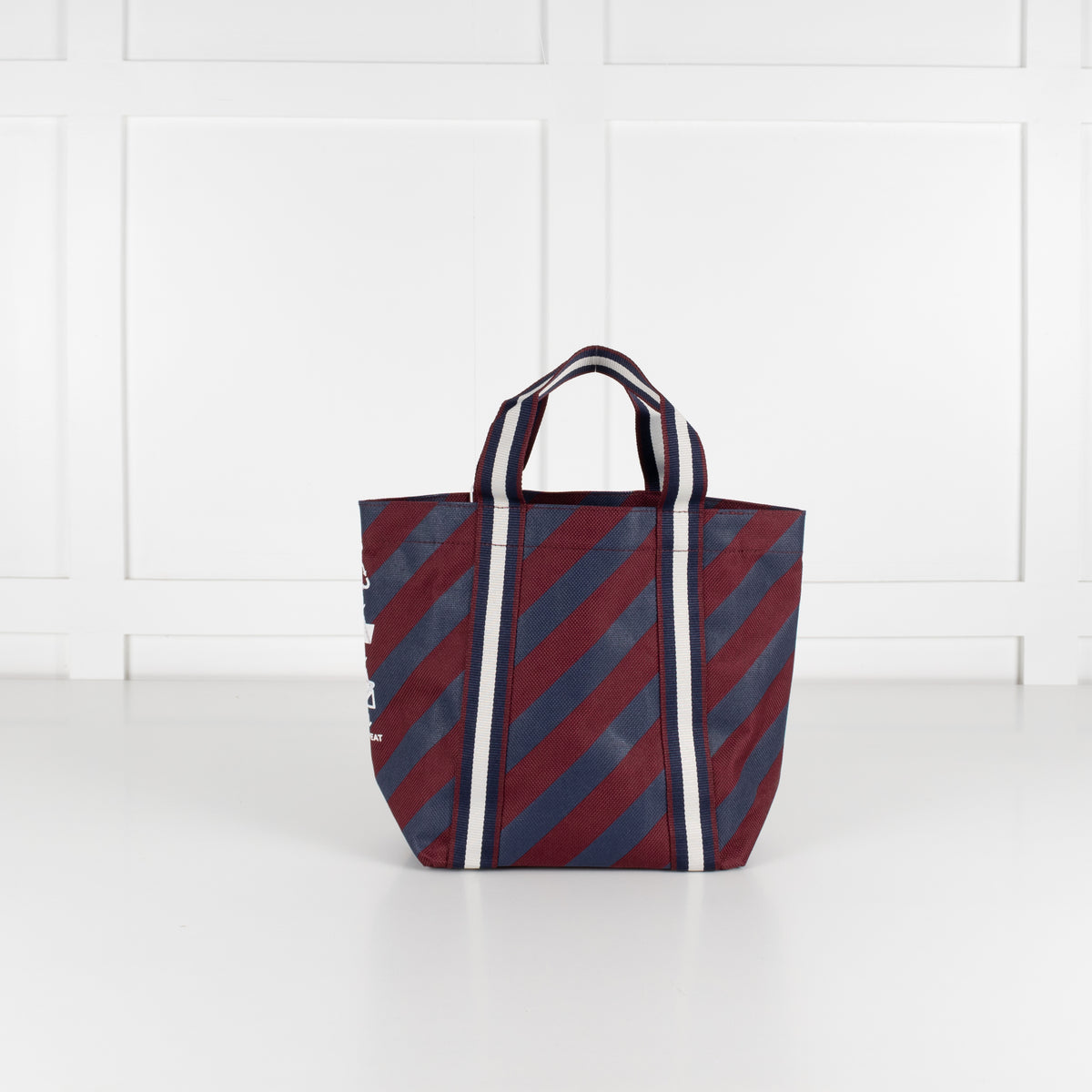 Anya Hindmarch Universal Mini Burgundy & Blue Stripe Bag