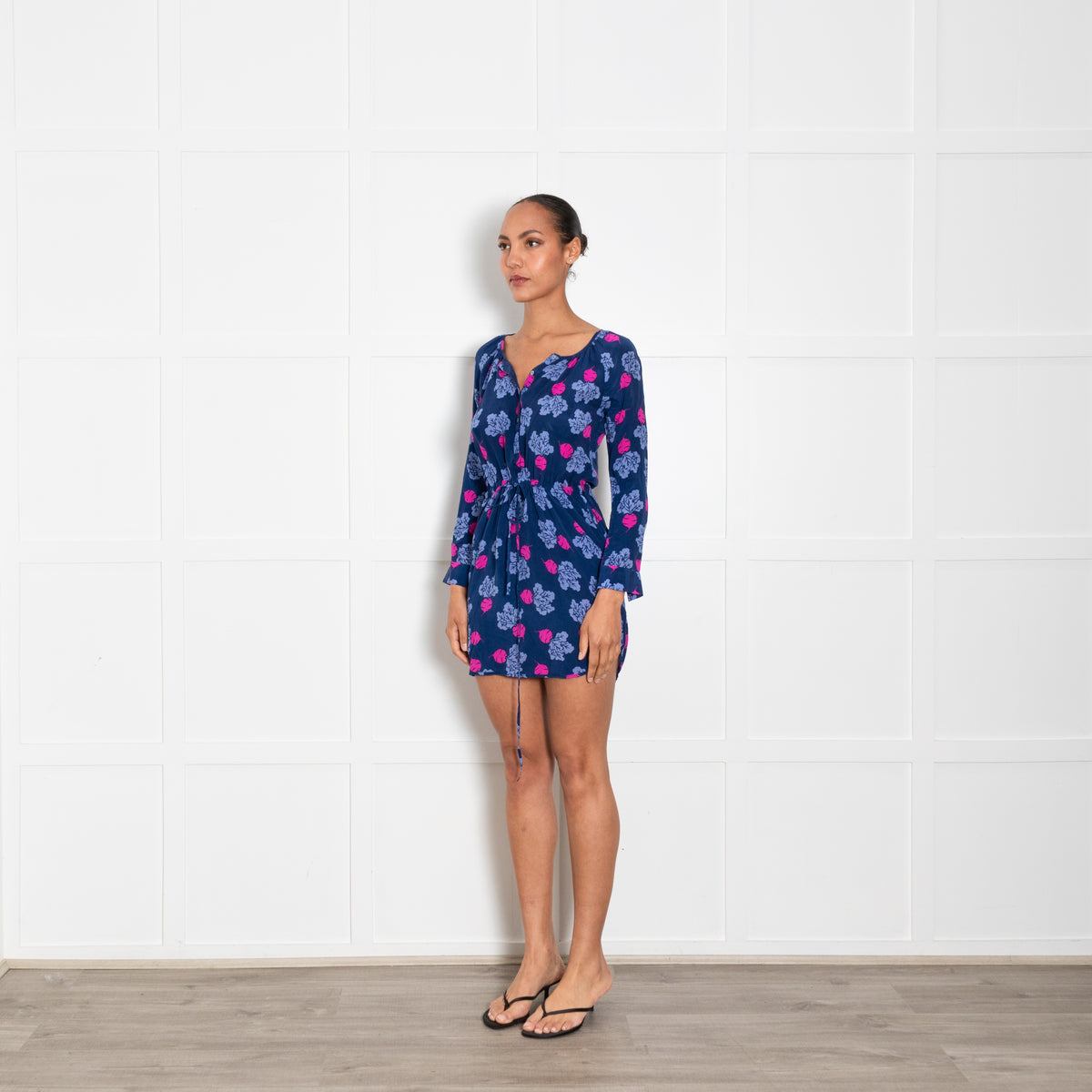Mercy Delta Blue Pink Beetroot Print Mini Dress