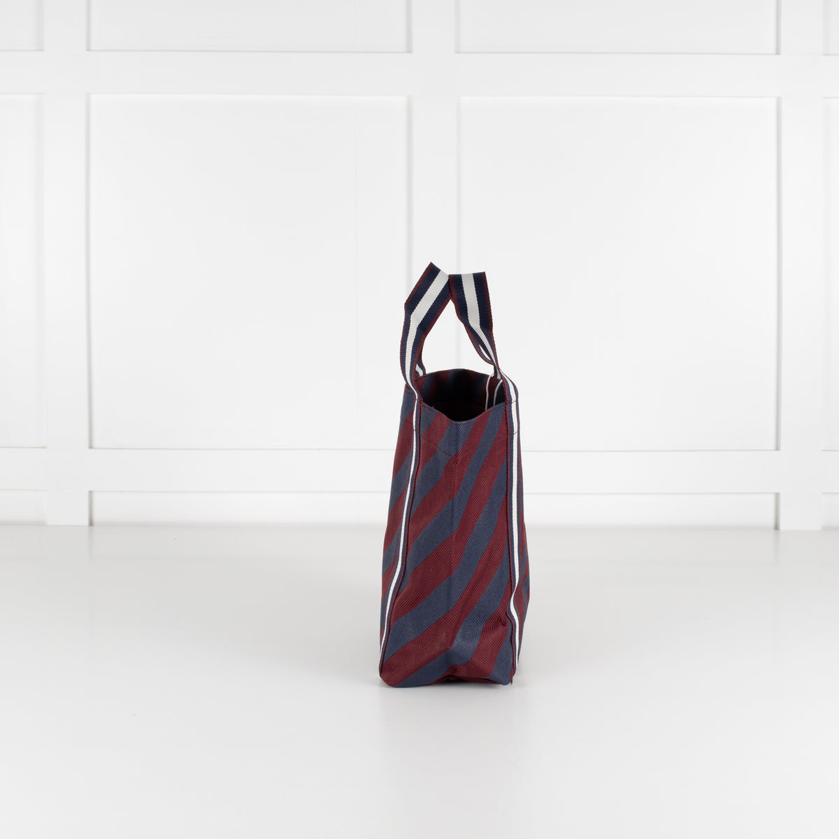 Anya Hindmarch Universal Mini Burgundy & Blue Stripe Bag
