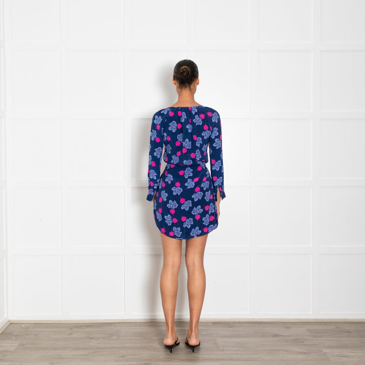 Mercy Delta Blue Pink Beetroot Print Mini Dress