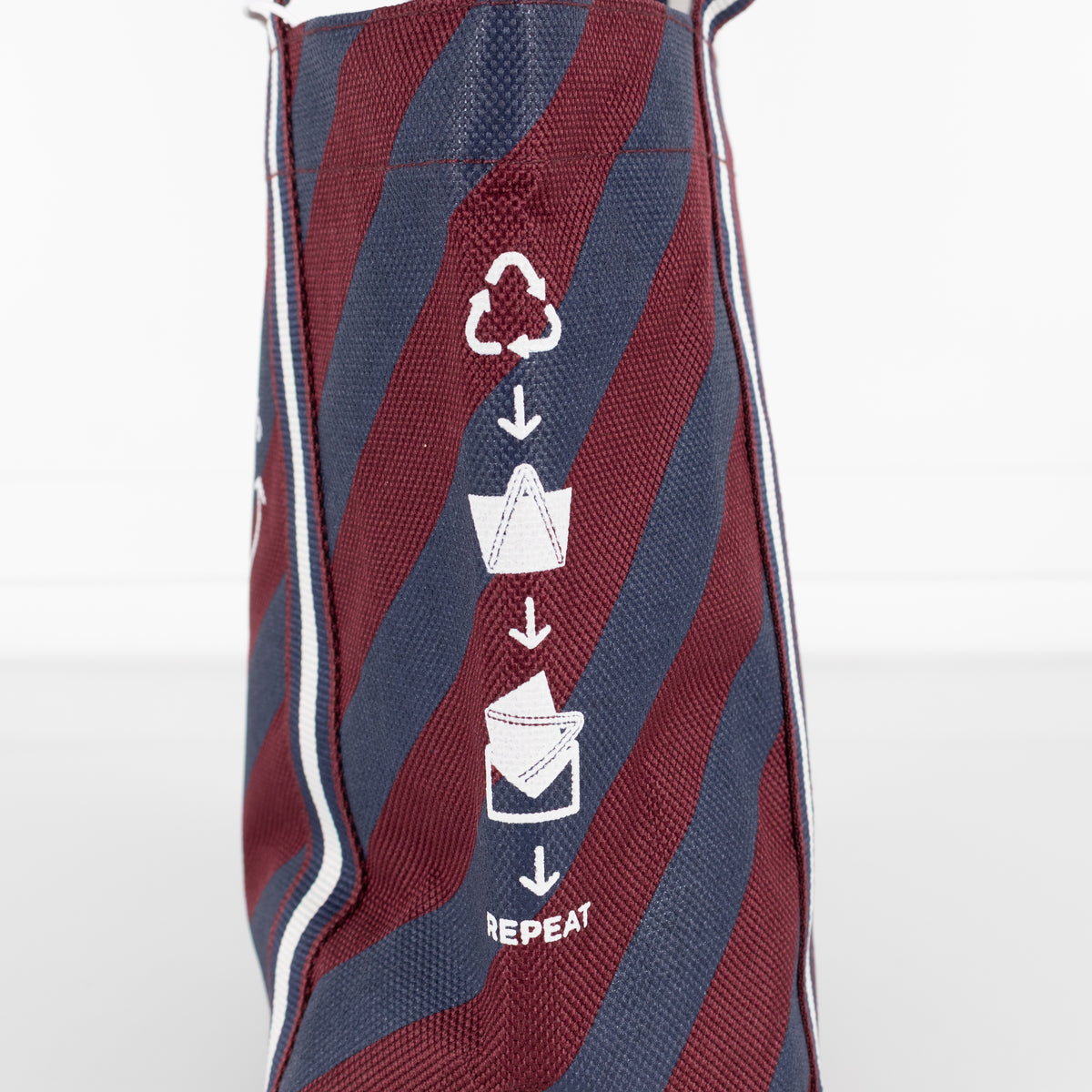 Anya Hindmarch Universal Mini Burgundy & Blue Stripe Bag