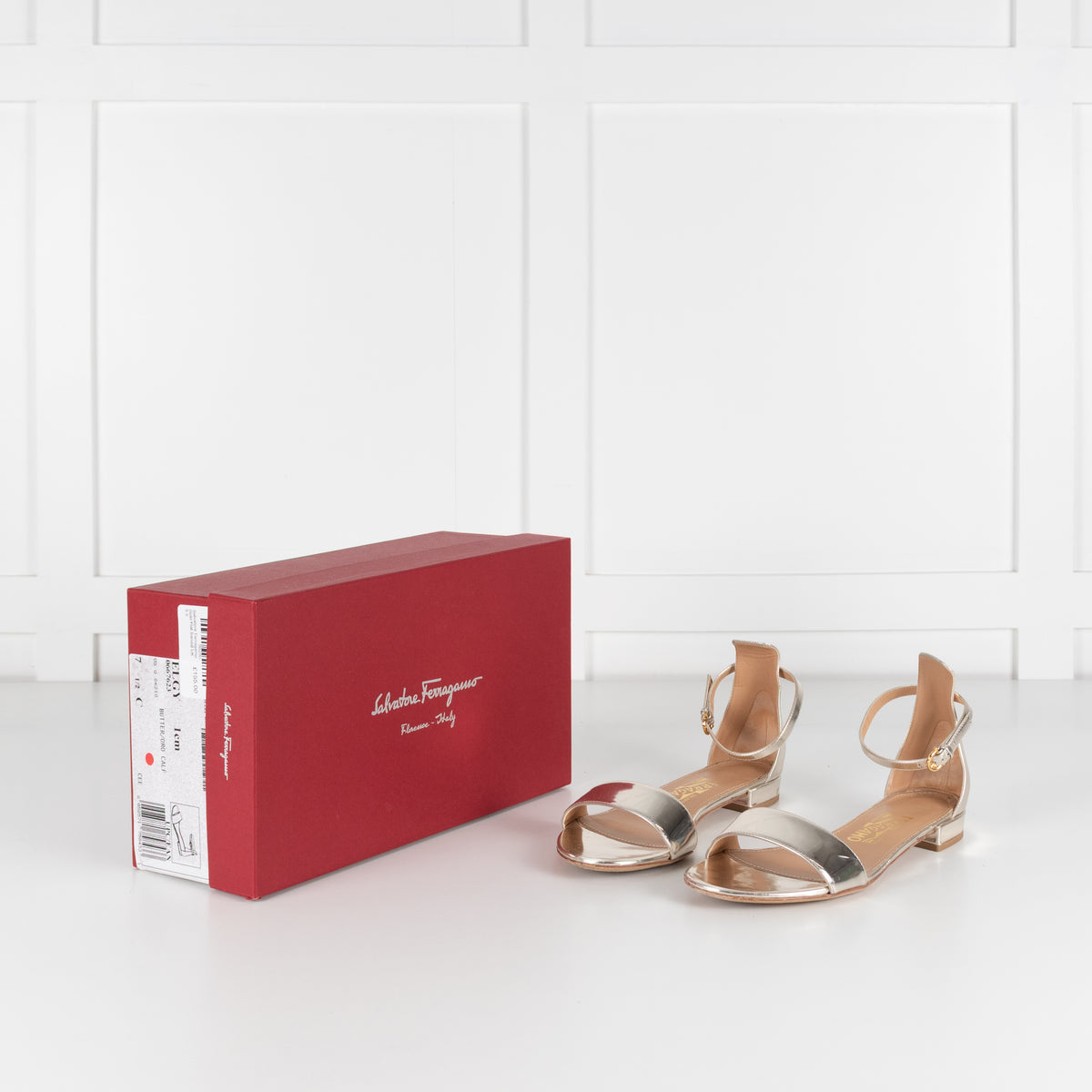 Salvatore Ferragamo Gold Flat Sandals
