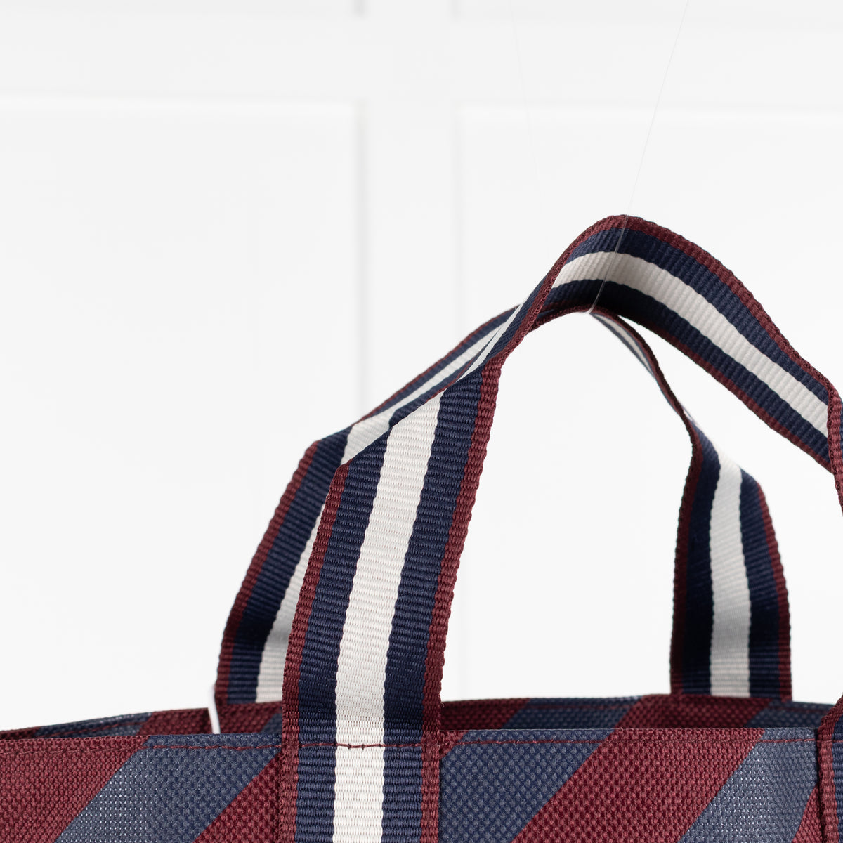 Anya Hindmarch Universal Mini Burgundy & Blue Stripe Bag