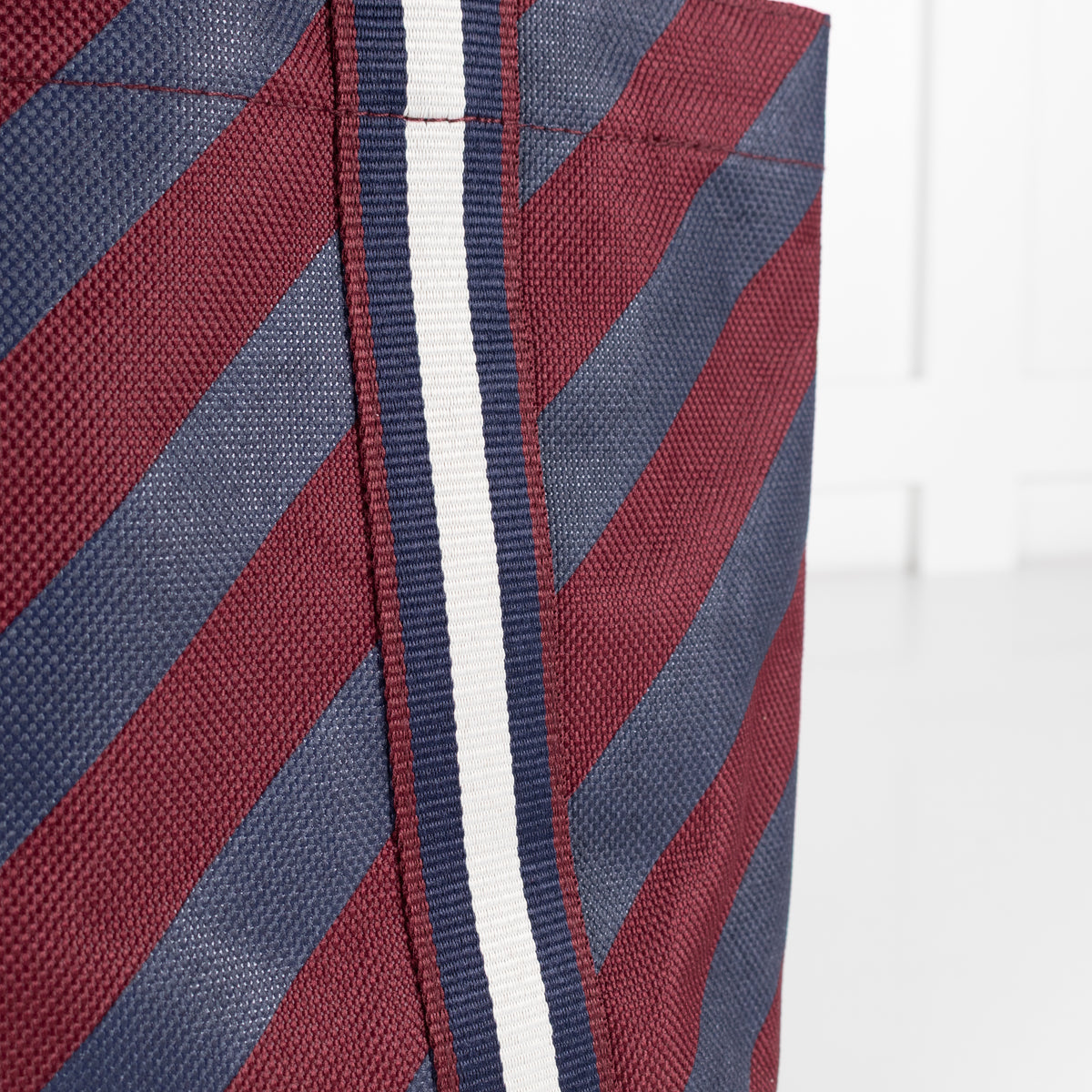 Anya Hindmarch Universal Mini Burgundy & Blue Stripe Bag