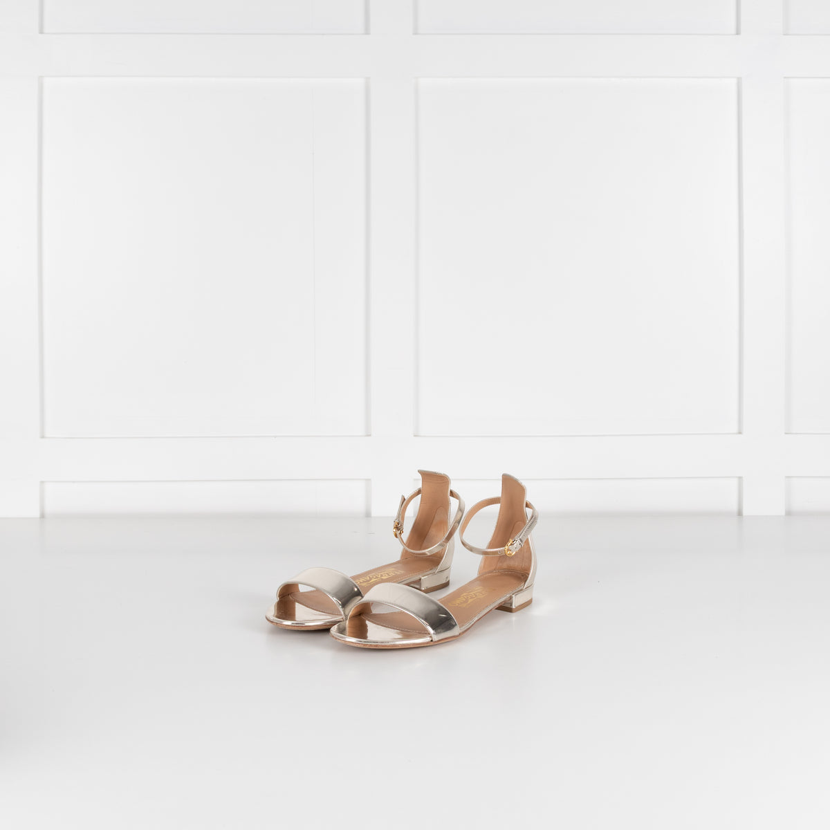 Salvatore Ferragamo Gold Flat Sandals