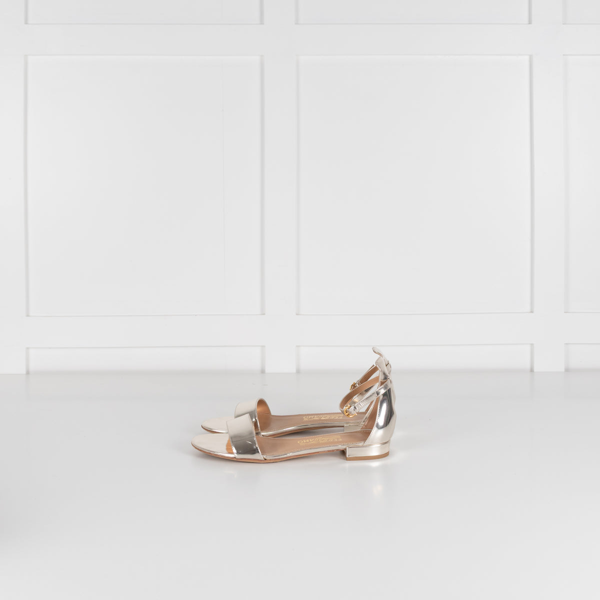 Salvatore Ferragamo Gold Flat Sandals