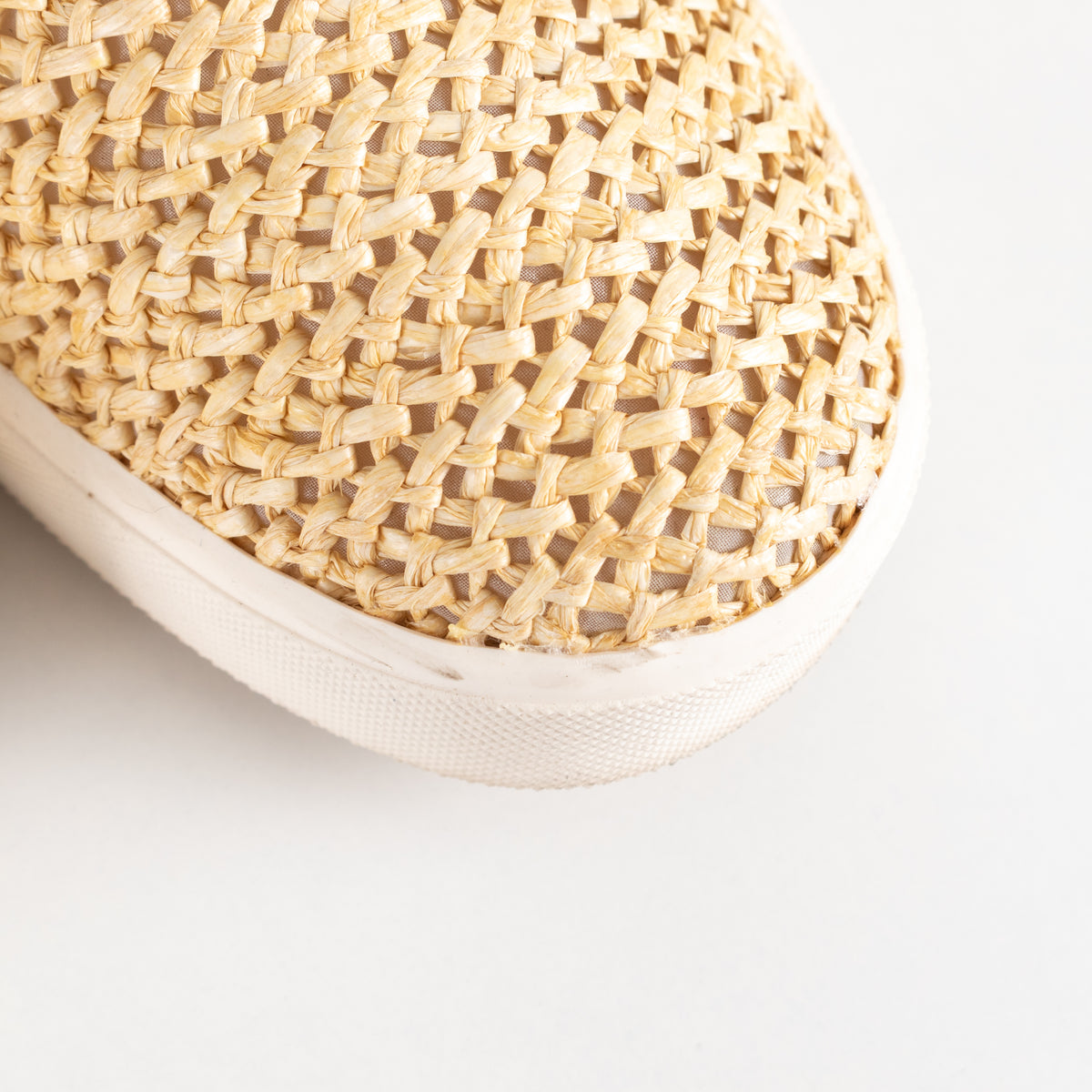 Vince Beige Blair Raffia Slip On Shoes