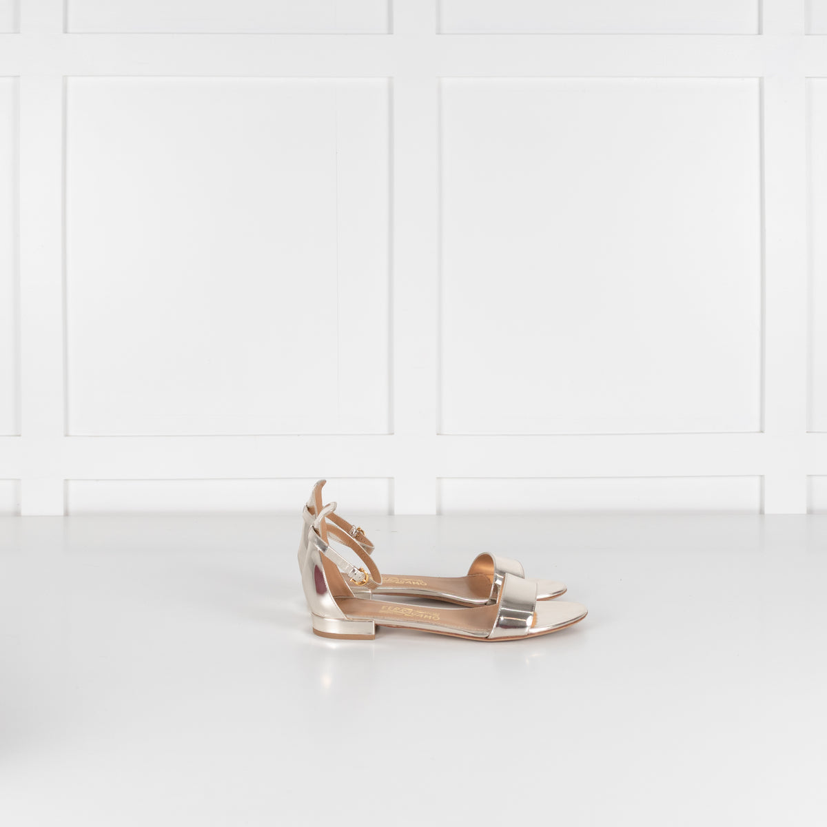 Salvatore Ferragamo Gold Flat Sandals