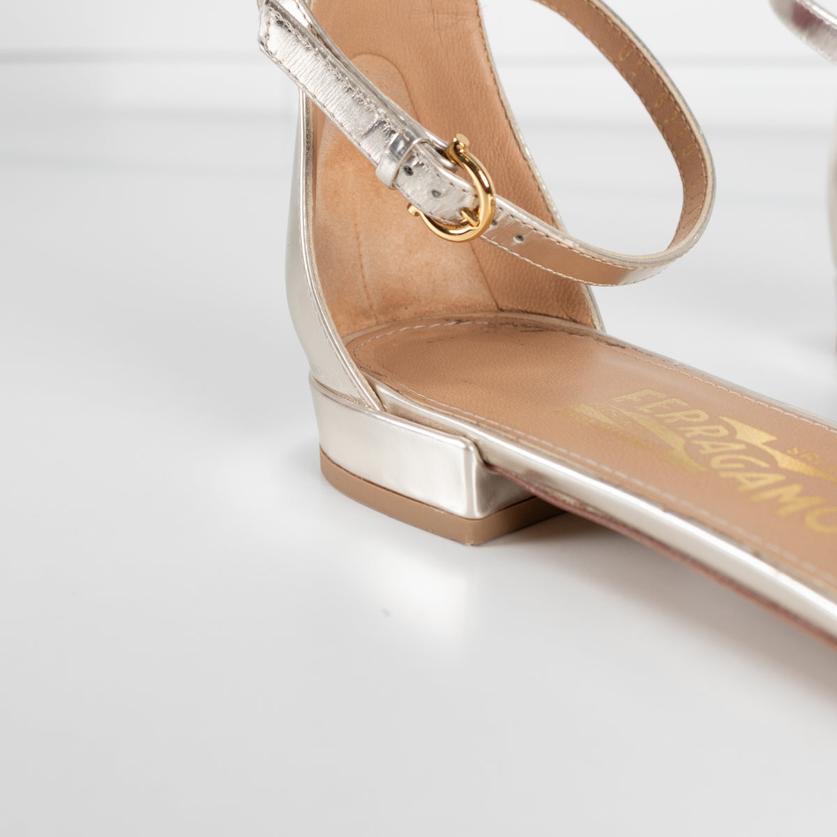 Salvatore Ferragamo Gold Flat Sandals