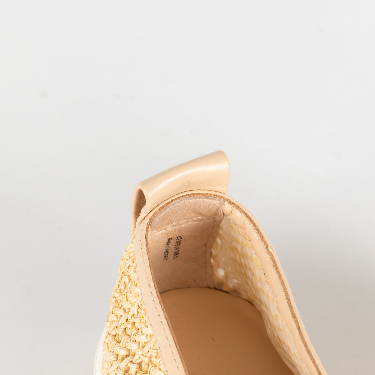Vince Beige Blair Raffia Slip On Shoes