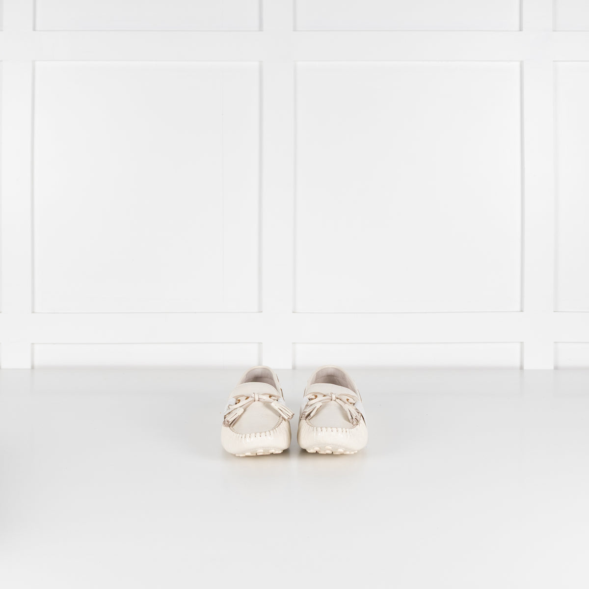 Cole Haan White Croc Print Driving Shoe